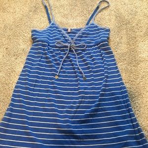 Blue and White tank top